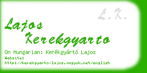 lajos kerekgyarto business card